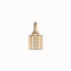 18K gold-plated padlock charm with topaz letter E