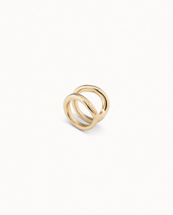 Anillo curvilíneo bañado en oro de 18k