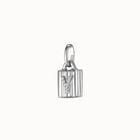 Sterling silver-plated padlock charm with topaz letter Y