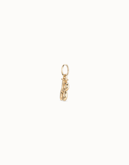 Medium B initial charm, Golden, large