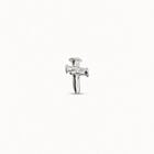 Charm de piercing ba&ntilde;ado en plata de ley con forma de cruz