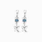 Earrings with blue crystal and butterfly