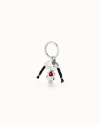 Sterling silver-plated doll key-ring