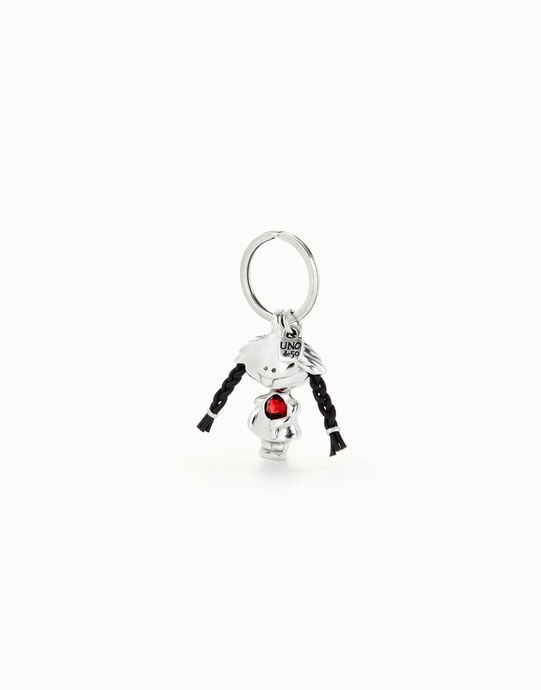 Porte-cl&eacute;s poup&eacute;e plaqu&eacute; argent