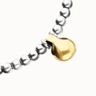 Collar de esferas medianas ba&ntilde;adas en plata de ley y esfera grande en oro 18k