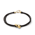Short leather necklace with two drops