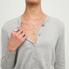 Double necklace with two blue drop-shaped faceted crystals