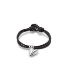Leather bracelet with a heart charm