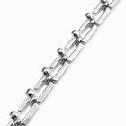 Pulsera ba&ntilde;ada en plata de ley con eslabones rectangulares