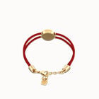 Double red leather birthstone bracelet with eye