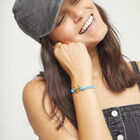 Blue elastic thread bracelet with heart
