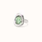 Ring mit t&uuml;rkisfarbenem Kristall aus 925er Sterlingsilber