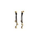 Long leather earrings with drops
