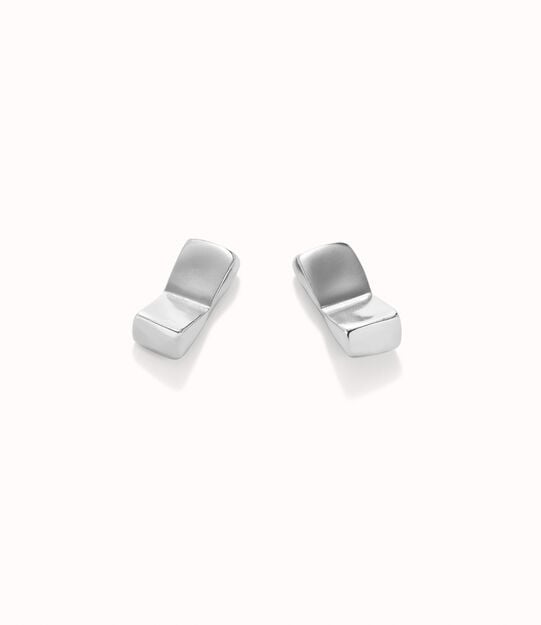 Boucles d’oreille plaquées argent d forme rectangulaire
