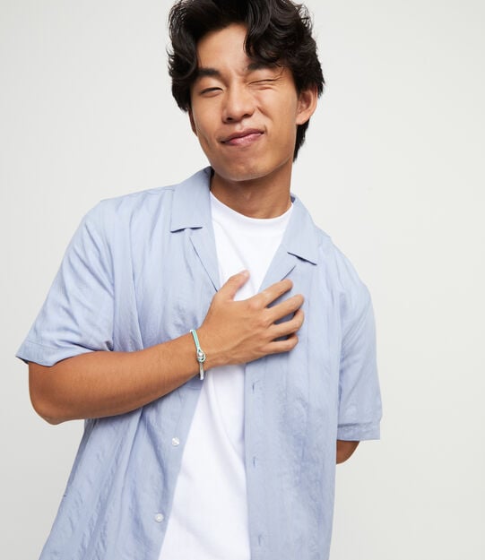 Bangle bracelet with turquoise leather, Silver, large