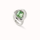 Ring mit t&uuml;rkisfarbenem Kristall aus 925er Sterlingsilber