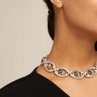 Short oval link chain necklace with crystal