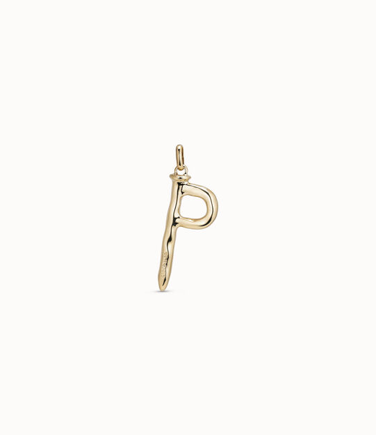 18K gold-plated letter P pendant