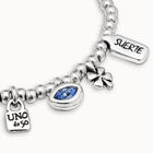 Beaded stretch bracelet with charms