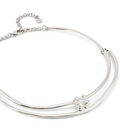 Collar doble r&iacute;gido ba&ntilde;ado en plata de ley y circonita blanca