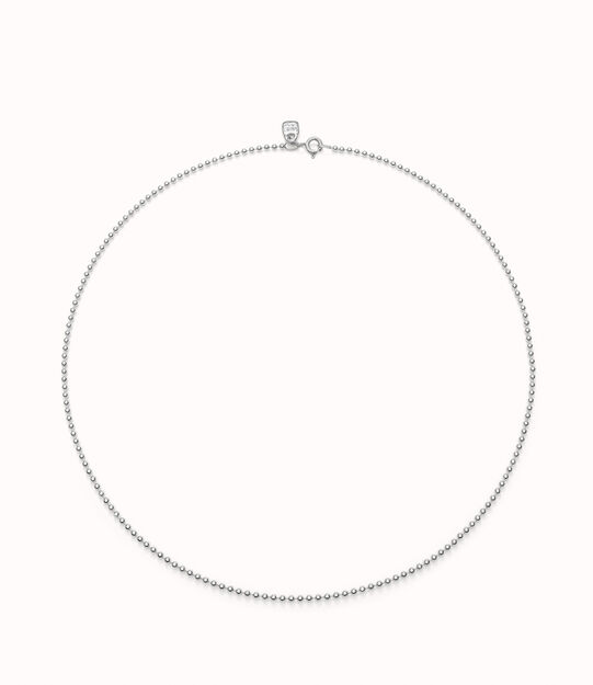 Sterling silver-plated short chain with beads.