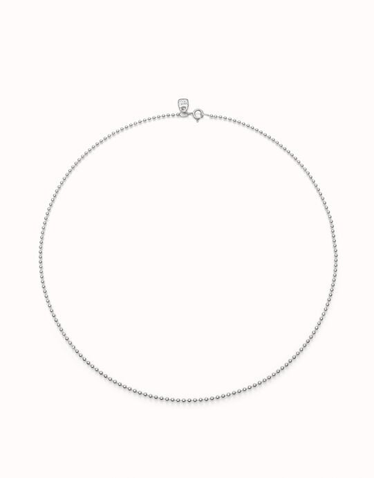 Cadena corta con bolas ba&ntilde;ada en plata de ley.