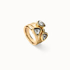 Ring with multicolor crystals