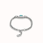 Chain bracelet with green crystal