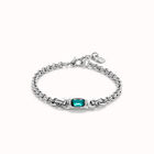 Chain bracelet with green crystal