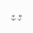 Eye-shaped stud earrings with verde crystal