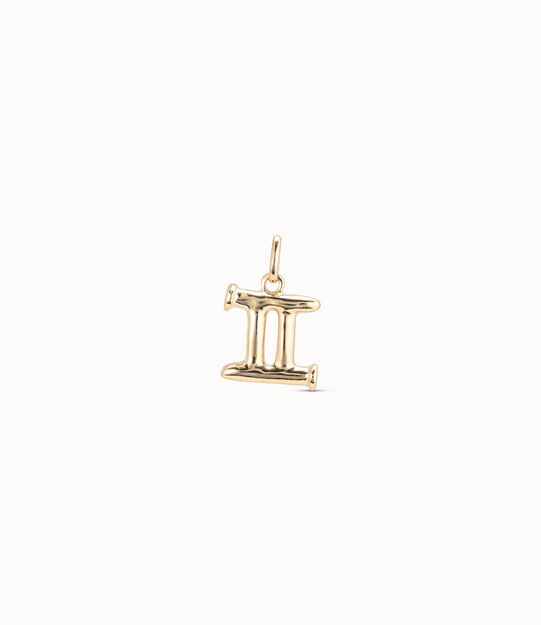 Charm placcato oro 18k a forma di segno gemelli