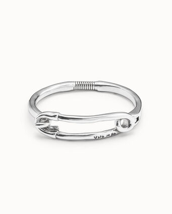 Bracelet plaqué argent et fermoir en forme d’épingle