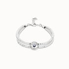 Two-strand beaded bracelet with an eye-shaped charm