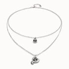 Multi-layer pendant link chain necklace with heart charm