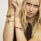 Brown leather bracelet with butterfly ornament