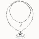 Long pendant chain necklace with central eye