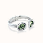 Starres Armband mit zwei t&uuml;rkisfarbenen Kristallen aus 925er Sterlingsilber