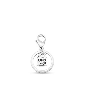 Sterling silver-plated Unode50 unisex key-ring