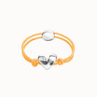 Pulsera de hilo el&aacute;stico naranja con coraz&oacute;n ba&ntilde;ado en plata de ley