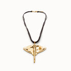 Long leather necklace pendant with manta ray