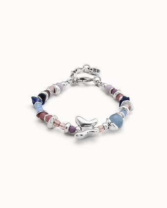 Sterling silver-plated bracelet with multicolor handmade crystals