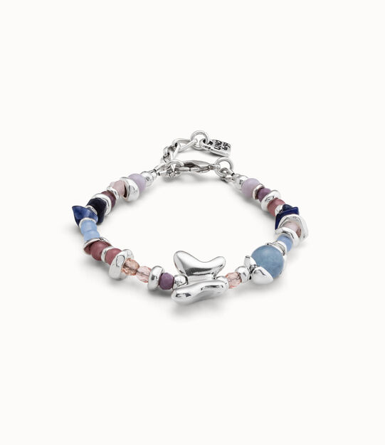 Sterling silver-plated beaded bracelet with multicolor handmade crystals