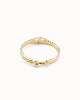 18K gold-plated nail shaped bracelet with hidden spring
