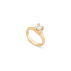 Ring mit wei&szlig;em Zirkonia 18 Karat vergoldet