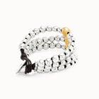 Three strand beaded leather bracelet