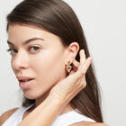 Drop earrings with a heart and black crystal