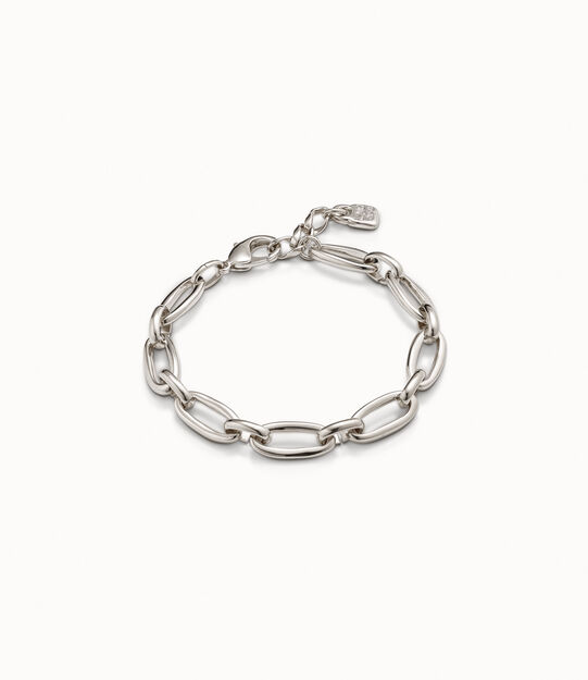 Sterling silver-plated oval link bracelet