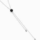 Long pendant  necklace with central black murano glass