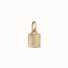 18K gold-plated padlock charm with topaz letter I