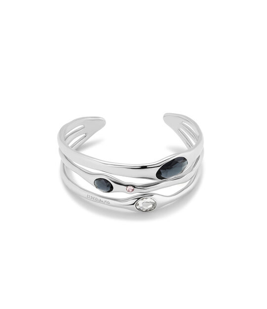 Sterling silver-plated cuff bracelet with crystals